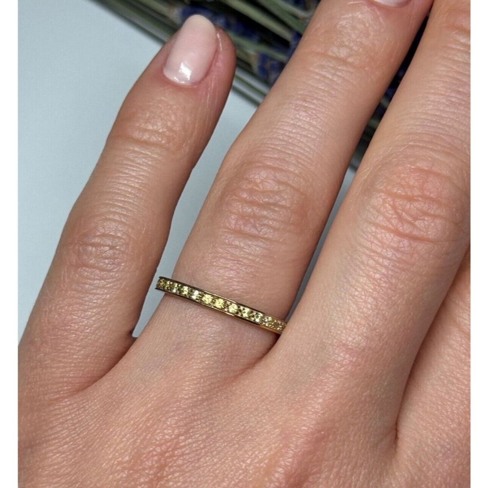 925 STERLING SILVER GOLD PLATED CZ RING SIZE 6.5
